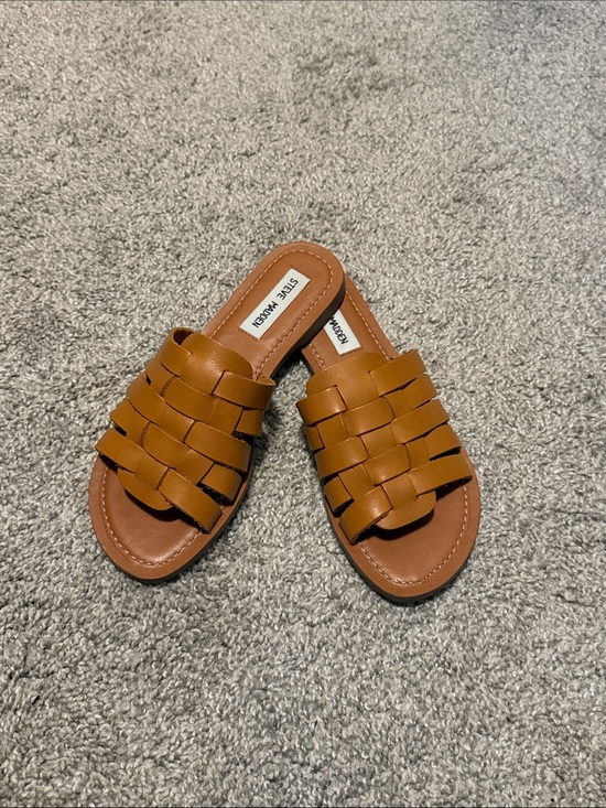 Steve Madden Shoes - Steve Madden Cognac Braided Slide Sandals